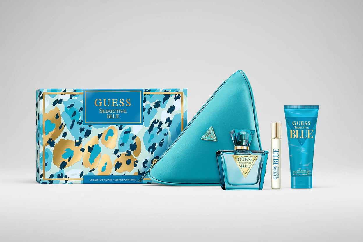 GUESS SEDUCTIVE BLUE (W) EDT 75ML POUCH SET