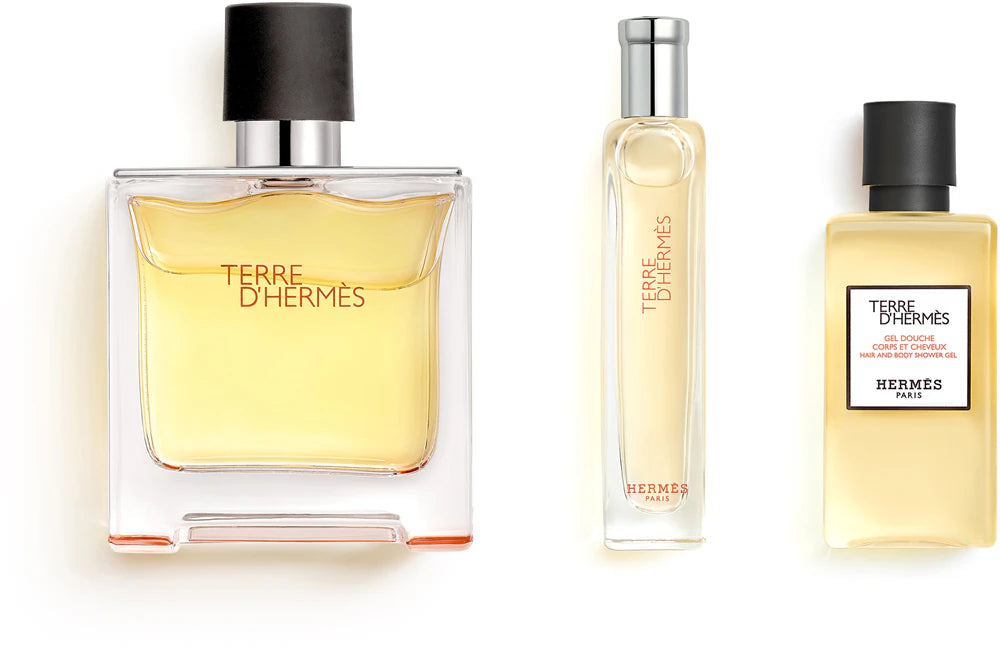 HERMES TERRE D'HERMES (M) SET PARFUM 75ML + PARFUM 15ML + HAIR & BODY SG 40ML