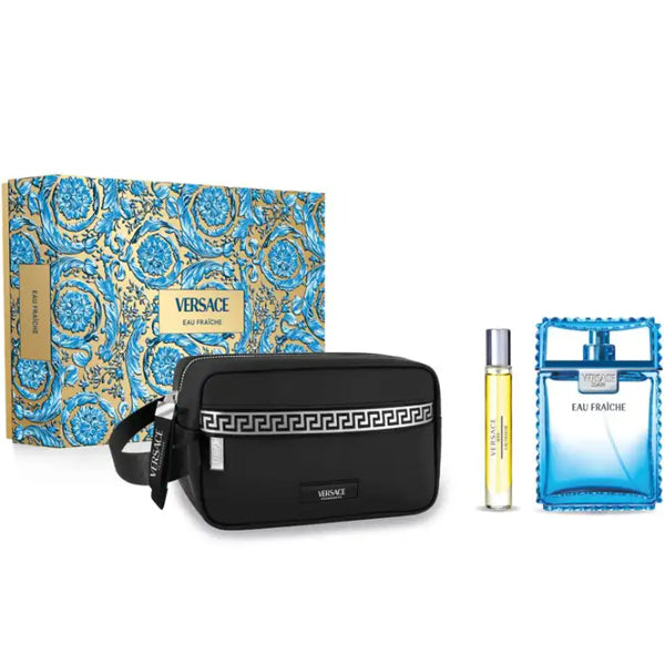VERSACE EAU FRAICHE EDT 100ML SET WITH POUCH