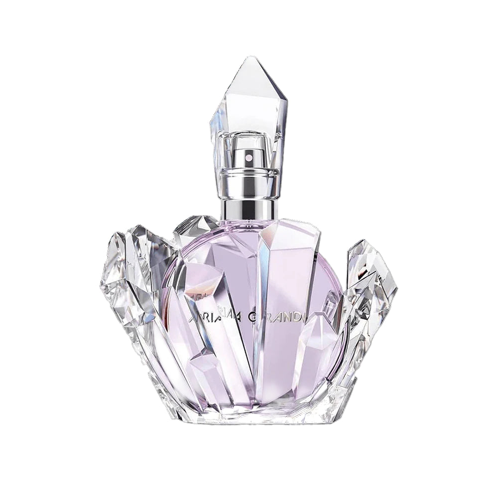 Crystallic perfume bottle with a white background